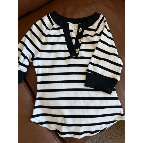 Anthropologie Maeve Half-Sleeve Henley Tee - Picture 5 of 9